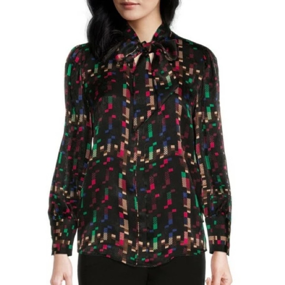 🎩🗝️NWT $69 Investments Bow Blouse Plus Size